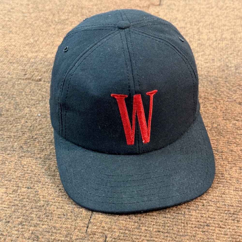 Vintage Winston Cigarettes Snapback Hat Black Red W Logo Made in USA Trucker Cap